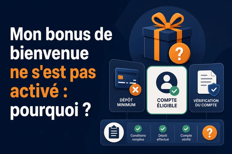 Mon bonus de bienvenue ne s'est pas activé: pourquoi?