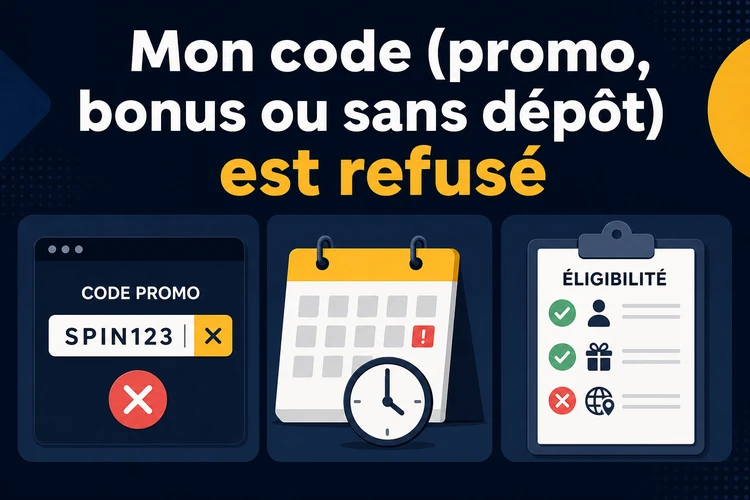 Mon code (promo, bonus ou sans dépôt) est refusé