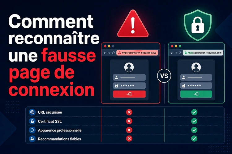 Comment reconnaître une fausse page de connexion