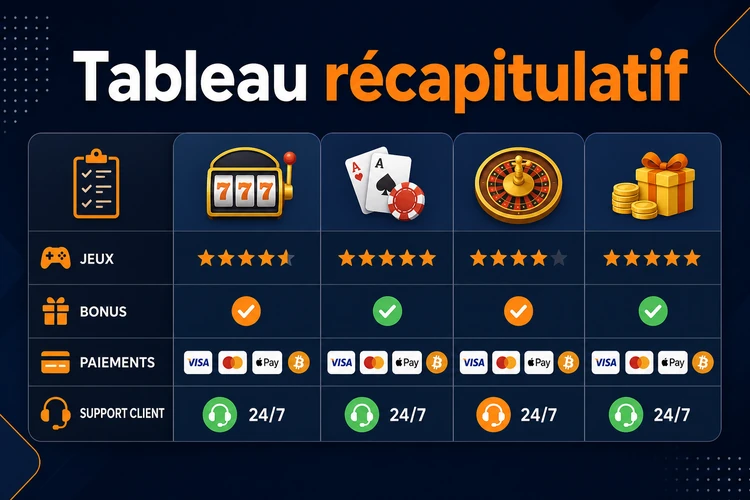 Tableau récapitulatif